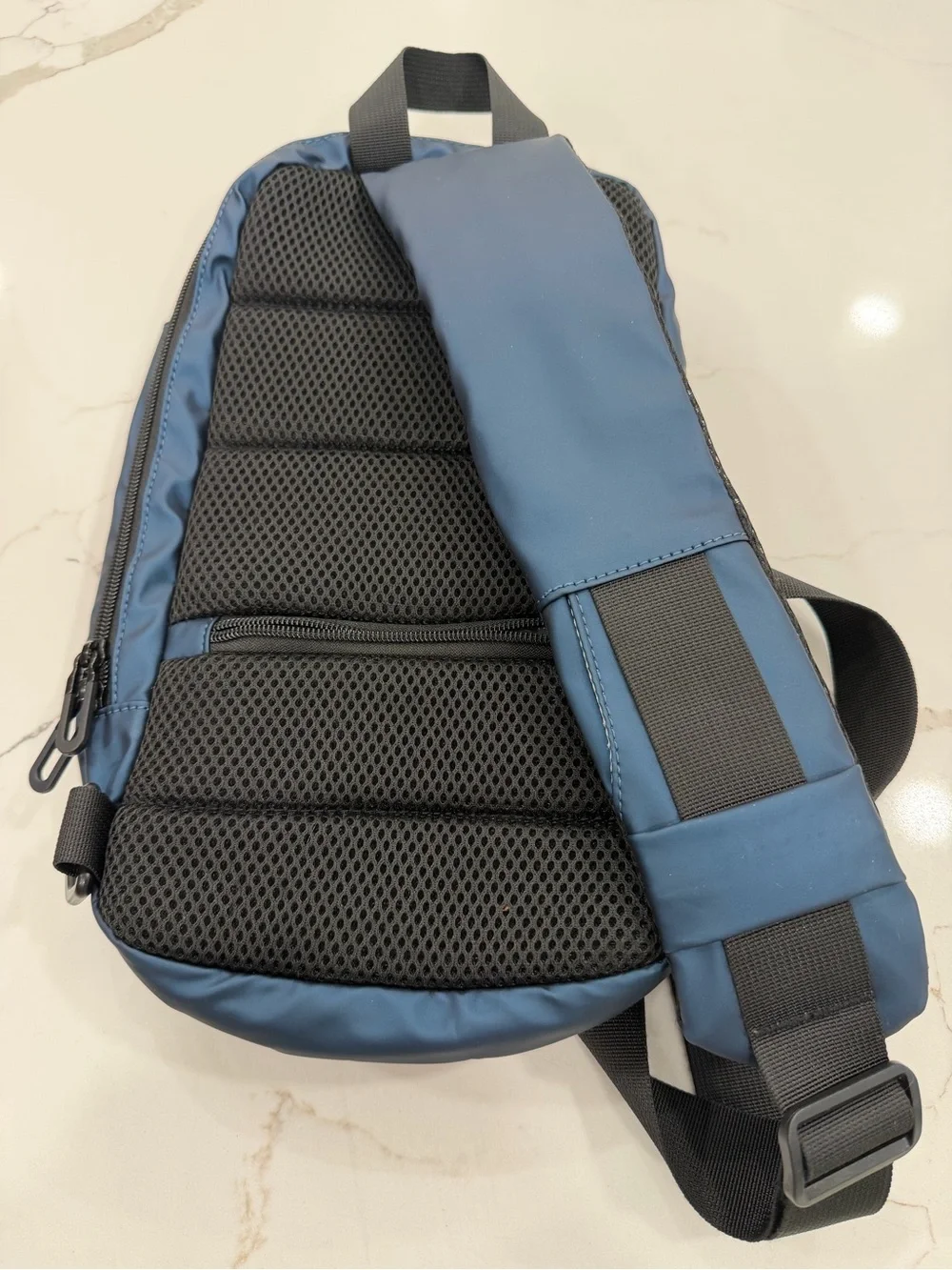 B-APASA Anti-Theft Sling Bag with USB Charging Port — Blue & Black